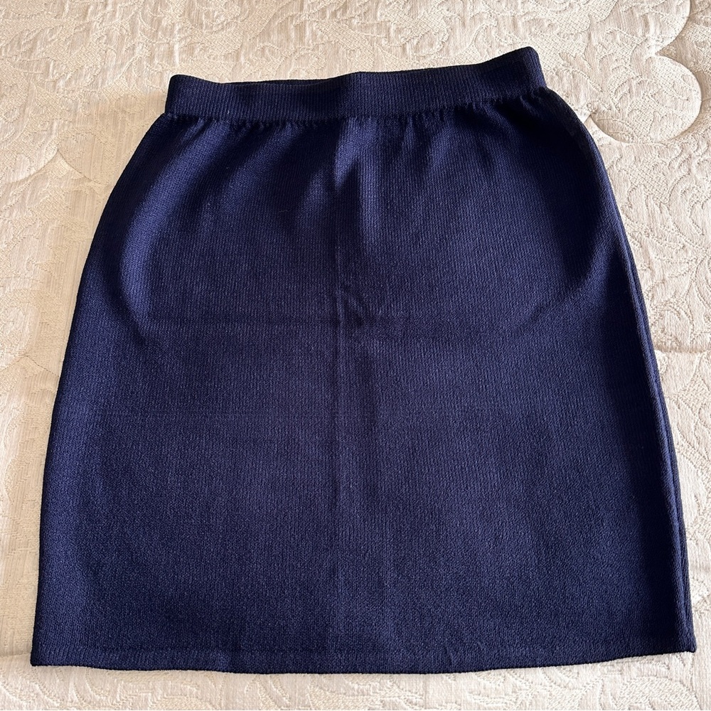 St. John Collection by Marie Gray Knit Dark Blue Navy Skirt sz 8